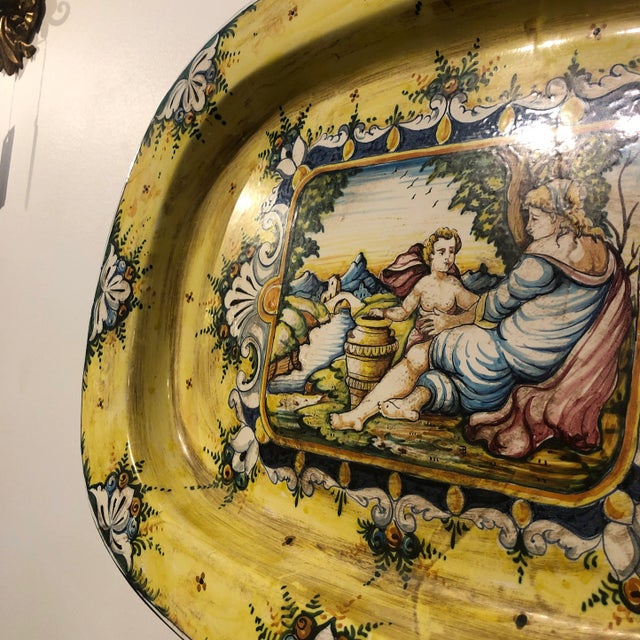 1990s Italian Hand Painted Ceramic Wall Plate For Sale In Dallas - Image 6 of 10