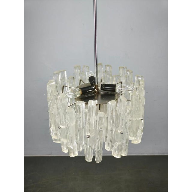 Austrian Textured Glass Pendant Light attributed to J.T. Kalmar, 1960s For Sale - Image 4 of 13