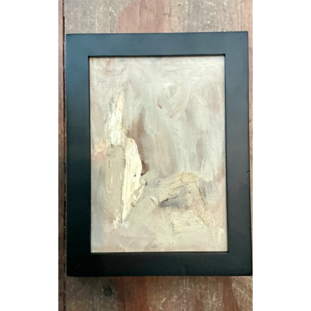This vintage abstract expressionist painting captures the layered energy of mid-20th-century abstraction in an intimate,...