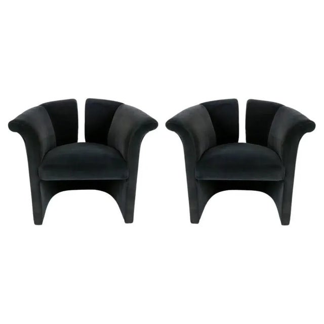 Milo Baughman Postmodern Club Chairs - A Pair For Sale - Image 9 of 9