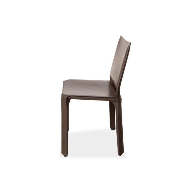CAB 412 Chairs in Brown Leather by Mario Bellini for Cassina, Set of 6 For Sale - Image 10 of 12