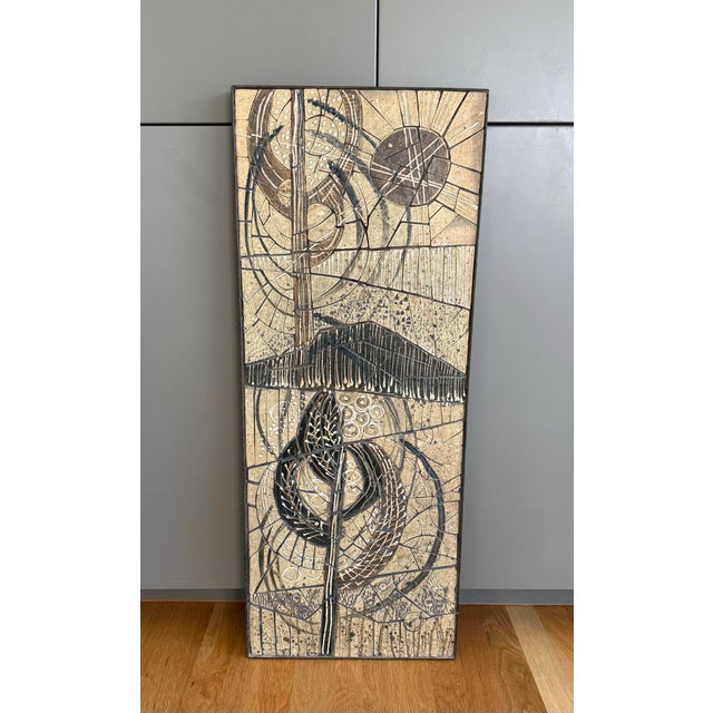 Vintage Mid Century Ceramic Tile Mosaic Wall Art For Sale - Image 4 of 12