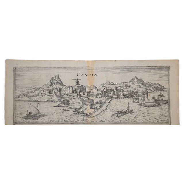 Heraklion, Map from ''Civitates Orbis Terrarum'' - by F. Hogenberg - 1575 1575 For Sale
