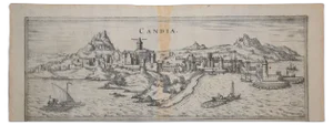 Heraklion, Map from ''Civitates Orbis Terrarum'' - by F. Hogenberg - 1575 1575