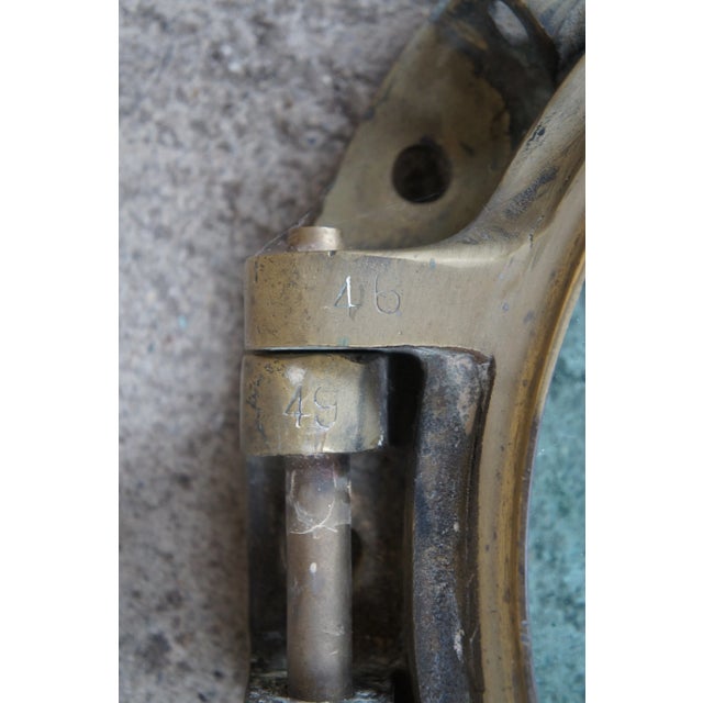 Early 20th Century Early 20th Century Solid Brass Ships Porthole Window Nautical Maritime For Sale - Image 5 of 13