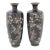 Large Pair of Antique Meiji Japanese Cloisonne Enamel Vases Hawks on Cherry Blossom Tree For Sale