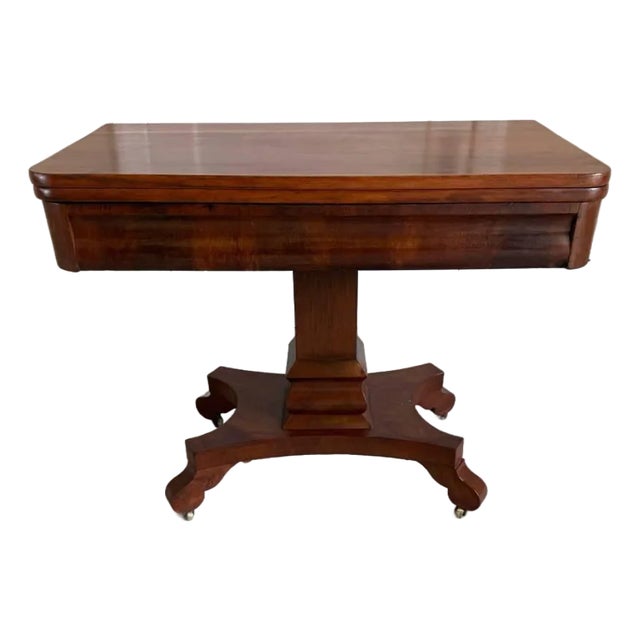 Antique William IV Mahogany Folding Top Tea Game Table For Sale