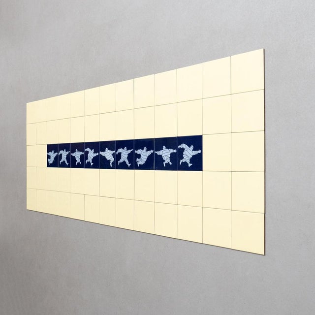 Large Vintage Michelin Man Tiles, 1960s, Set of 65 For Sale - Image 3 of 18