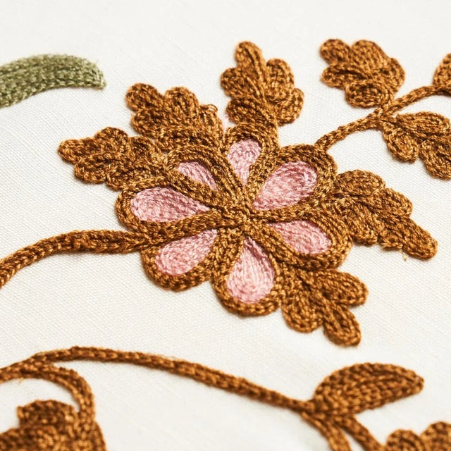 Schumacher Sample - Schumacher Raleigh Embroidery Fabric in Autumn For Sale - Image 4 of 4