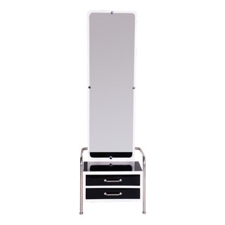 Bauhaus Toilette with Mirror in Chromen & Lacquered Wood, Czech, 1930s For Sale
