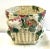 Large Painted Floral Decoupage Basket Planter with Large Painted Fabric Bow Dimensions: 12” width x 19” depth x 14” height