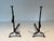 This pair of andirons is in wrought iron with rack. This is a French work. Circa 1900