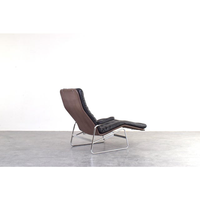 Bauhaus Model Fenix Chaise Lounge in Leather and Chrome by Sam Larsson for Dux, 1960s, Set of 2 For Sale - Image 10 of 18