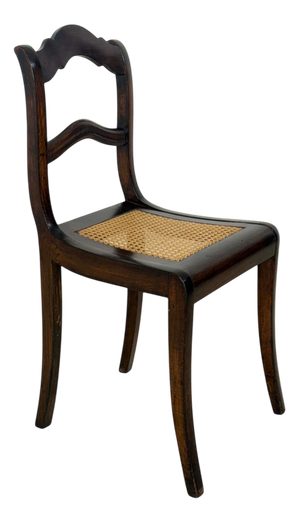 Antique Biedermeier Viennese Wickerwork Dining Chairs, 1880s, Set of 2