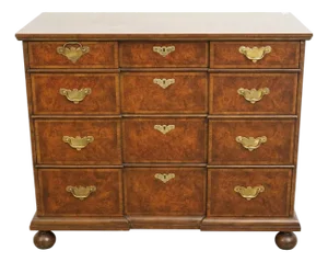 1980s Walnut Chest of Drawers Made by Baker Furniture Company