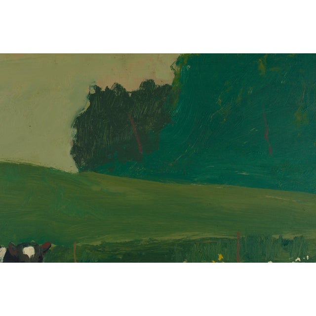 2000 - 2009 Sigfrid Bengtsson, Calves in the Landscape, 1960s, Oil on Panel For Sale - Image 5 of 10