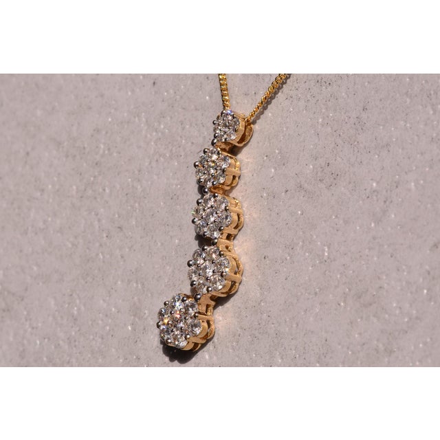 Contemporary The 97th Street: Natural Diamond Journey Pendant in Yellow Gold For Sale - Image 3 of 3