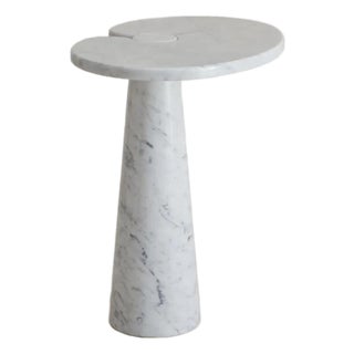 Mid 20th Century Tall Carrara Marble Italian Side Table in the Style of Angelo Mangiarotti For Sale