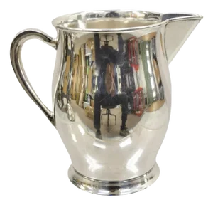 Vintage English Victorian Silver Plated Bulbous Form Water Pitcher