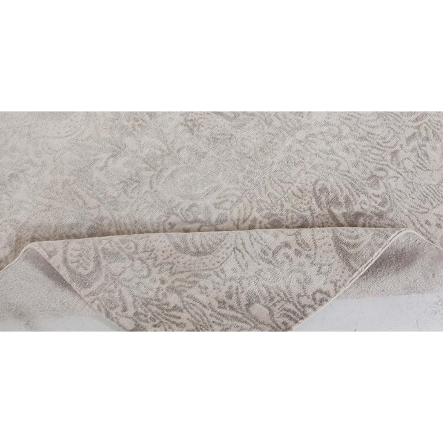 Early 21st Century Contemporary Damask Gray With Taupe Silk Rug "Fernlight" by Doris Leslie Blau For Sale - Image 5 of 8
