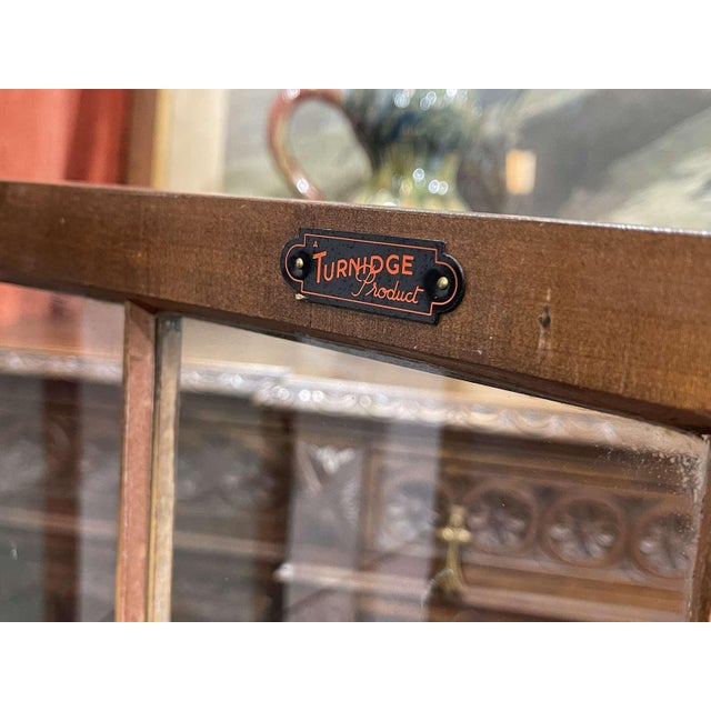 English Walnut Display Cabinet, 1950s For Sale - Image 11 of 18