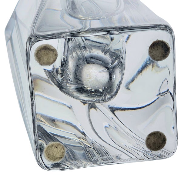 Glass Göran Wärff for Kosta Boda – Signed Swedish “Sails” Crystal Vase, Modernist Art Glass For Sale - Image 7 of 8