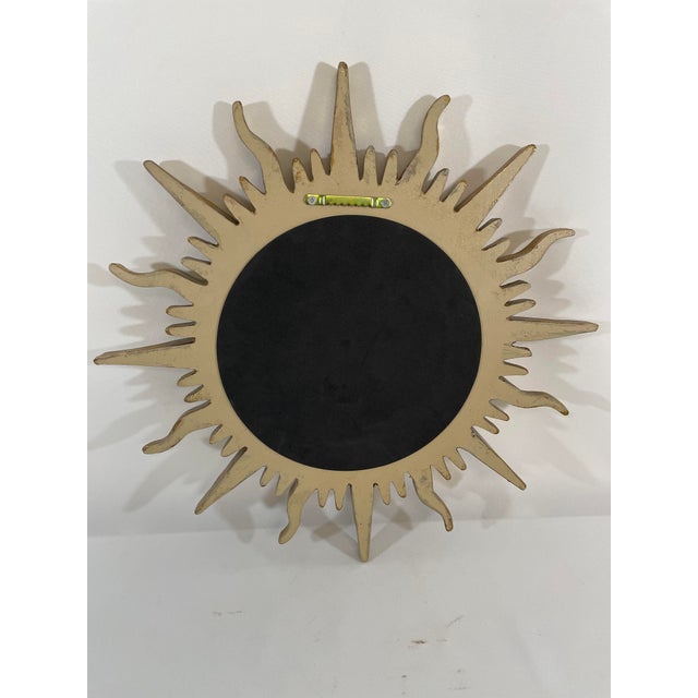 1960s French Style 17.25" Gilded Sunburst Wall Mirror For Sale - Image 10 of 18