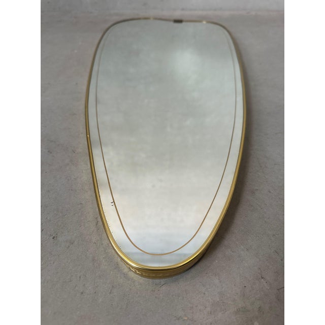 Gold Vintage Mirror in Aluminum Brass and Glass, 1950s For Sale - Image 8 of 8