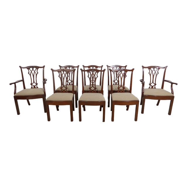 Set of 8 Karges Chippendale Mahogany Dining Room Chairs Chairish
