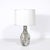 1950s Mid-Century Gray Glazed Ceramic Table Lamp With Floral Motifs by Paul Quéré For Sale - Image 5 of 14