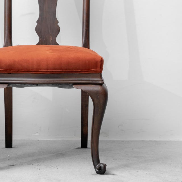 Wood Brown Wood and Fabric Chairs, 1950s, Set of 4 For Sale - Image 7 of 12