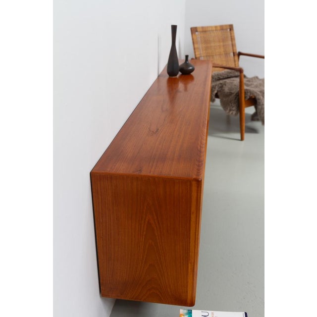 Danish Modern Low Teak Sideboard with Etched Glass Doors from Skovby, 1960s For Sale - Image 15 of 18