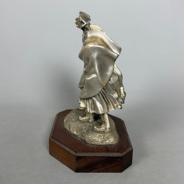 Silver-Plated Brass Sculpture of Carabinieri in the Storm by A. Berti, 1950s For Sale - Image 5 of 16