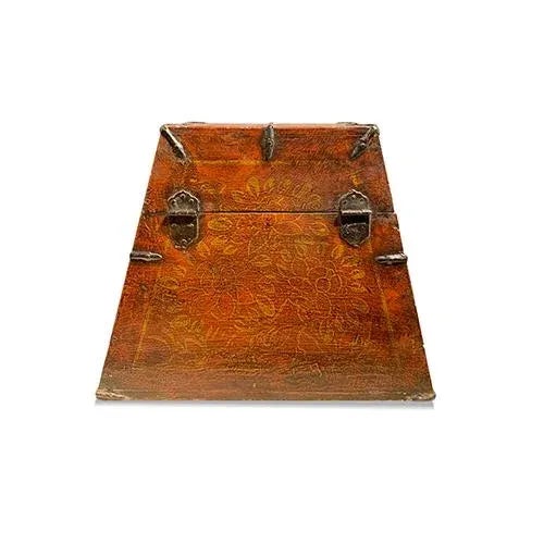 Wood 1970s Asian Tibetan Hand Carving Trunk For Sale - Image 7 of 8