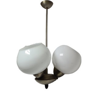 Art Deco Glass Chandelier, Poland, 1970s For Sale