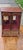 Vintage Wooden Jewelry Armoire With Etched Glass Doors & Red Velvet Lined Interior For Sale - Image 9 of 16
