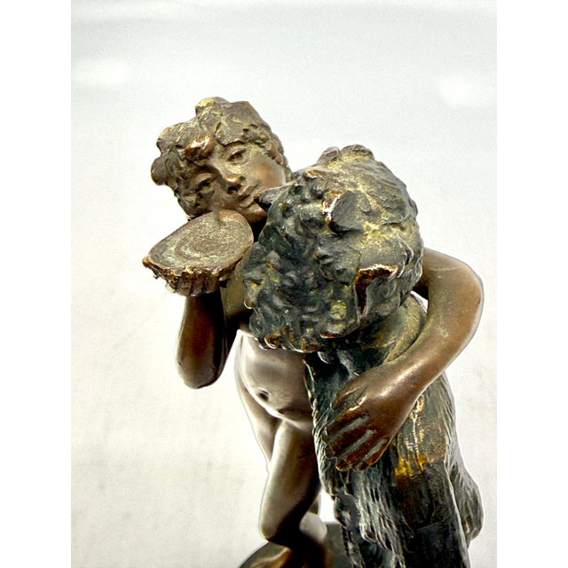 Early 20th Century Neo Classical Grand Tour Bronze of Nymph Giving Pan Water For Sale - Image 15 of 15