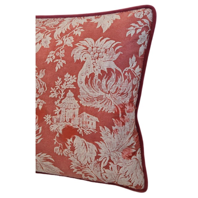 French Country Italian Mariano Fortuny Fragonard Botanical Feather/Down Pillow For Sale - Image 3 of 6