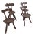Brutalist French Hand-Carved Dining Chairs After Alexandre Noll, 1950s, Set of 4 For Sale