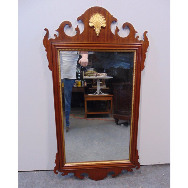 Brown Councill Chippendale Mahogany Shell Carved Mirror For Sale - Image 8 of 8