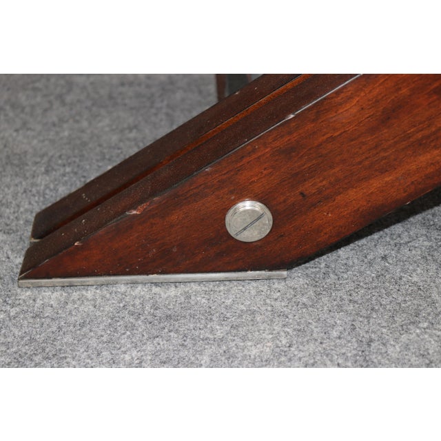 Modern Post Modern Contemporary Wood Steel and Glass Console Table For Sale - Image 3 of 10