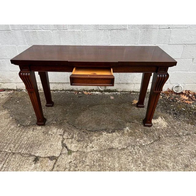 Late 20th Century Hickory Chair Furniture Emprire Style Solid Cherry Console Table For Sale - Image 11 of 11