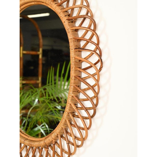 Large Oval Mirror in Bamboo, Rattan and Wicker by Franco Albini, Italy, 1970s For Sale - Image 9 of 11