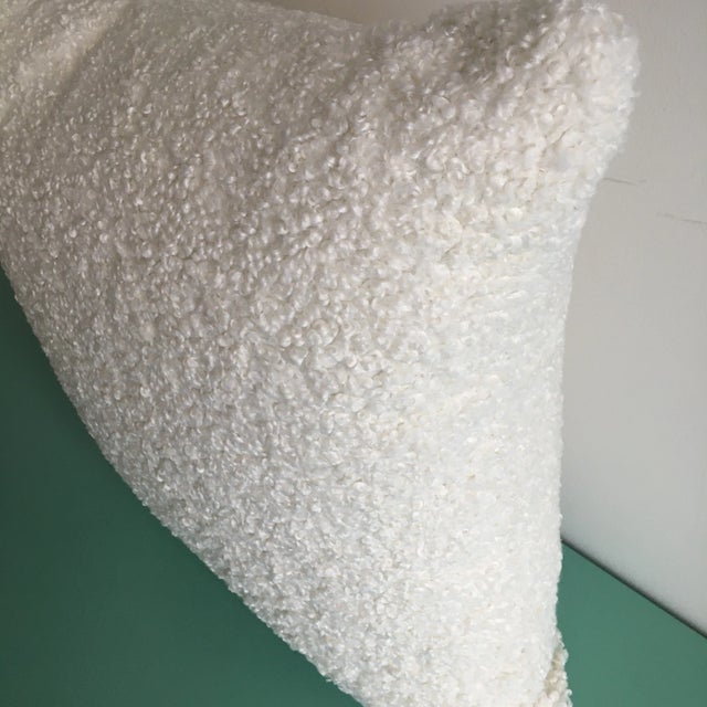 Contemporary Ivory Teddy Boucle Pillows With Inserts- a Pair For Sale - Image 3 of 6