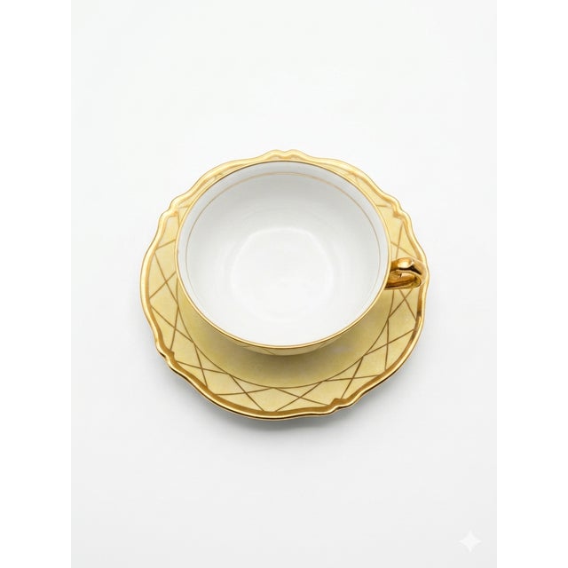 Vintage French Cups and Saucers from Limoges, 1929, Set of 4 For Sale - Image 4 of 11