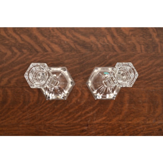 Late 20th Century Tiffany & Co. Clear Crystal Candlesticks, Pair For Sale - Image 5 of 14