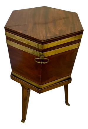 Antique George III Mahogany Wine Cooler or Lamp Table on Stand, 1790