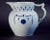 English Pearlware Pottery Large Underglaze Blue Jug With Flowers and Drapery Circa 1820–1830 For Sale - Image 4 of 9