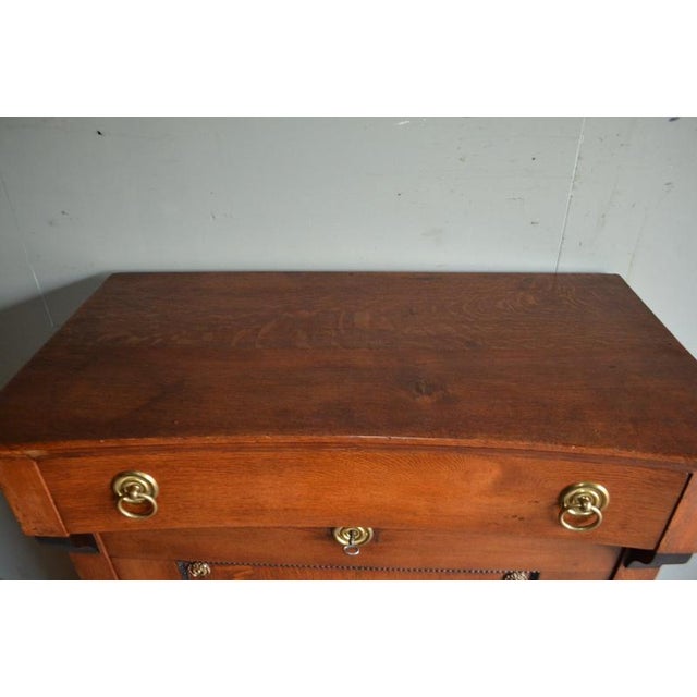 Antique Oak Empire Secretaire Desk For Sale - Image 9 of 14