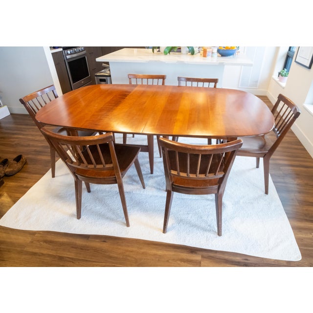 MidCentury Cherry Wood Dining Table & 6 Chairs by Willett Chairish